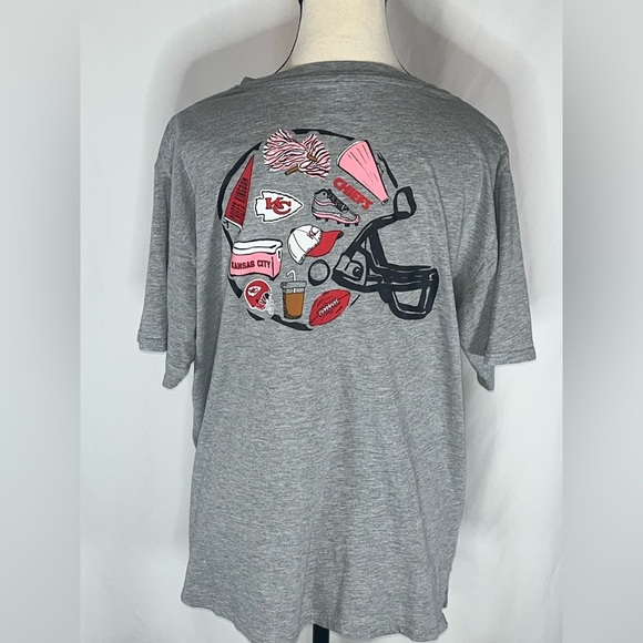 NFL Team Apparel Tops - NFL Team Apparel Kansas City Chiefs Helmet Graphic Unique Women’s T-Shirt XL